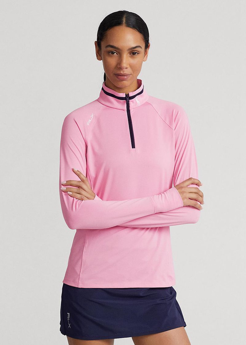 Sudadera RLX Golf Mujer Stretch Jersey Quarter-Zip Pullover Chile Rosas PTRQD-8392